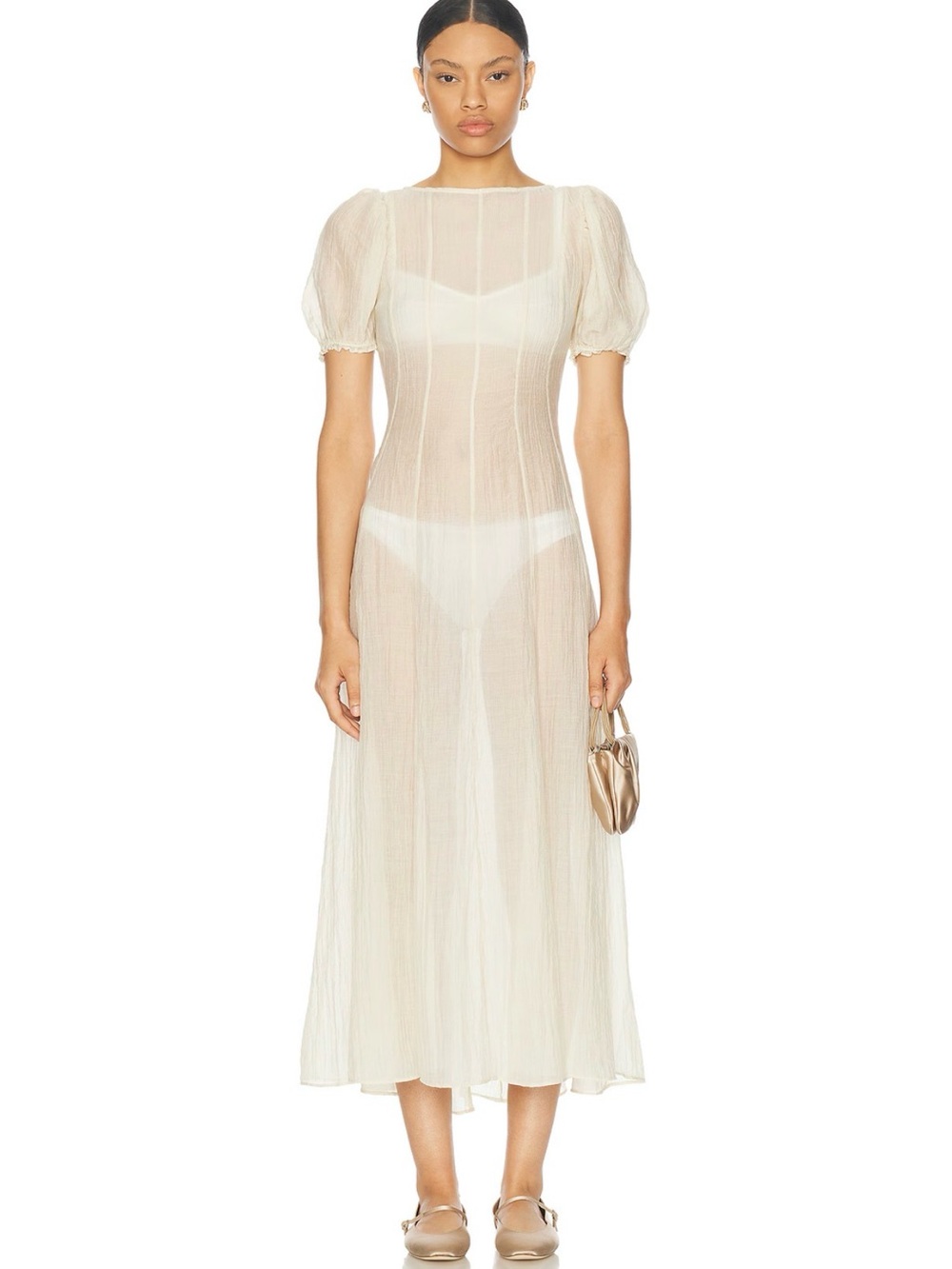 LPA Emory Midi Dress in Ivory size small